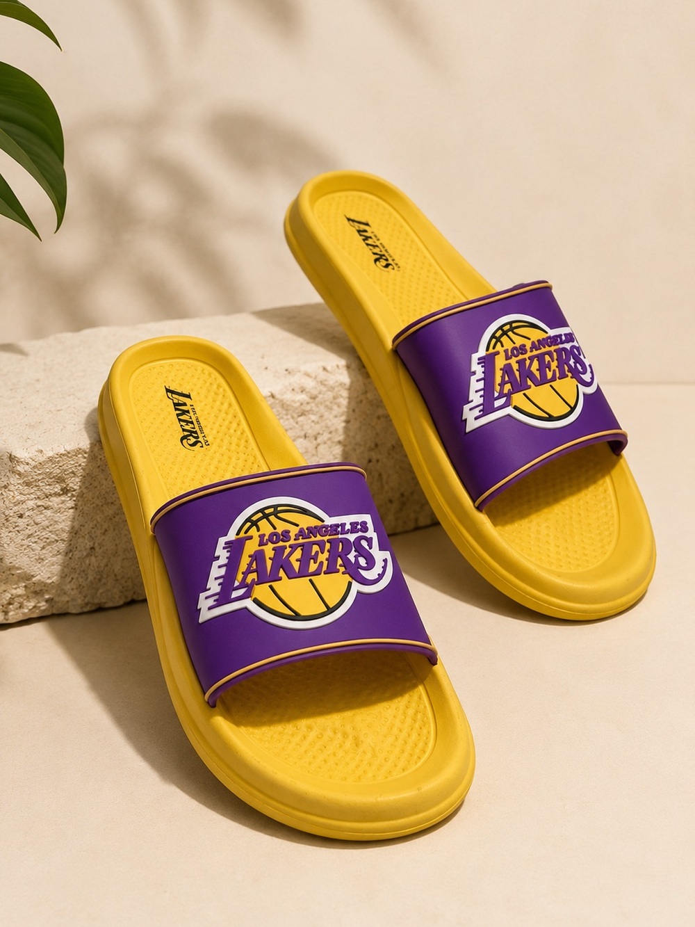 NBA LA Lakers Men’s Slides Purple Yellow Basketball Sandals UK 8
